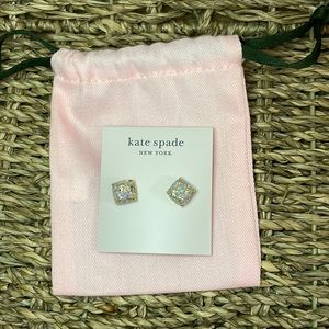 kate spade New York -small square studs OPAL GLITTER